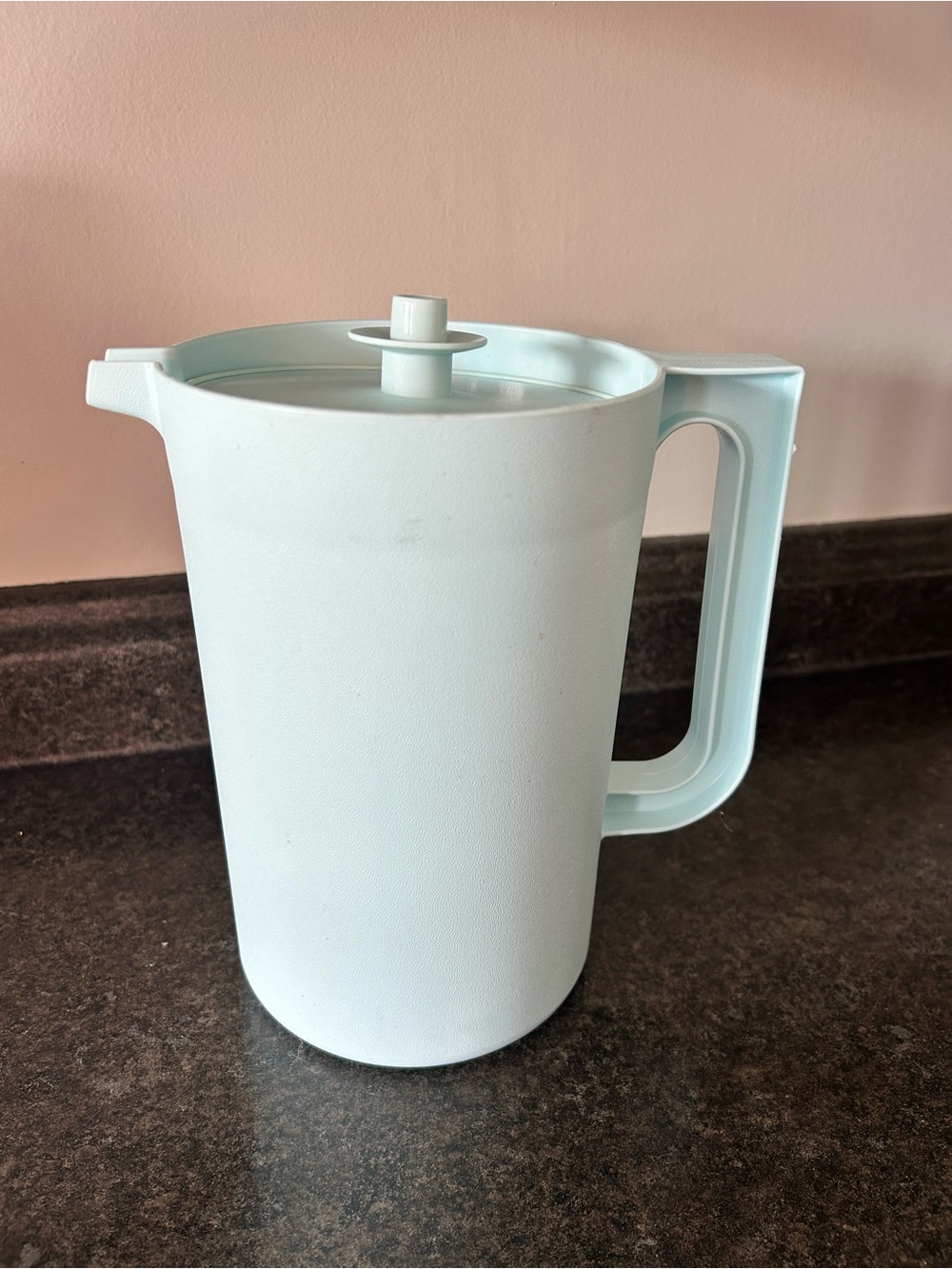 Tupperware Pale Mint Plastic Pitcher with Lid and Handle